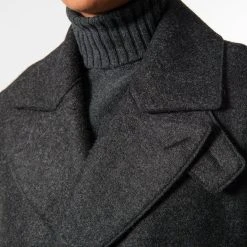 HARRIS WHARF LONDON MEN LONG PEACOAT PRESSED WOOL ANTHRACITE -jupiter shop 2022 09 09 15.18.40