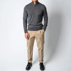ADVERB MERINO 12 GG HALFZIP SWEATER GREY -jupiter shop ADVERBHALVZIP 1 7c6ec381 0fb3 4bc1 b59d 7694f5328a8d