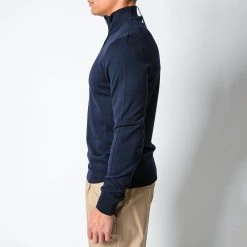 ADVERB MERINO 12 GG HALFZIP SWEATER NAVY -jupiter shop ADVERBHALVZIP 4