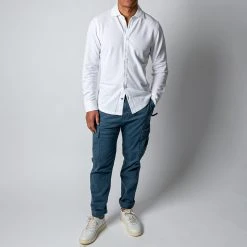 ADVERB JERSEY PIQUE SHIRT WHITE -jupiter shop ADVERBSKJORTA 1