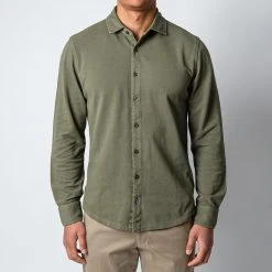 ADVERB JERSEY PIQUE SHIRT GREEN