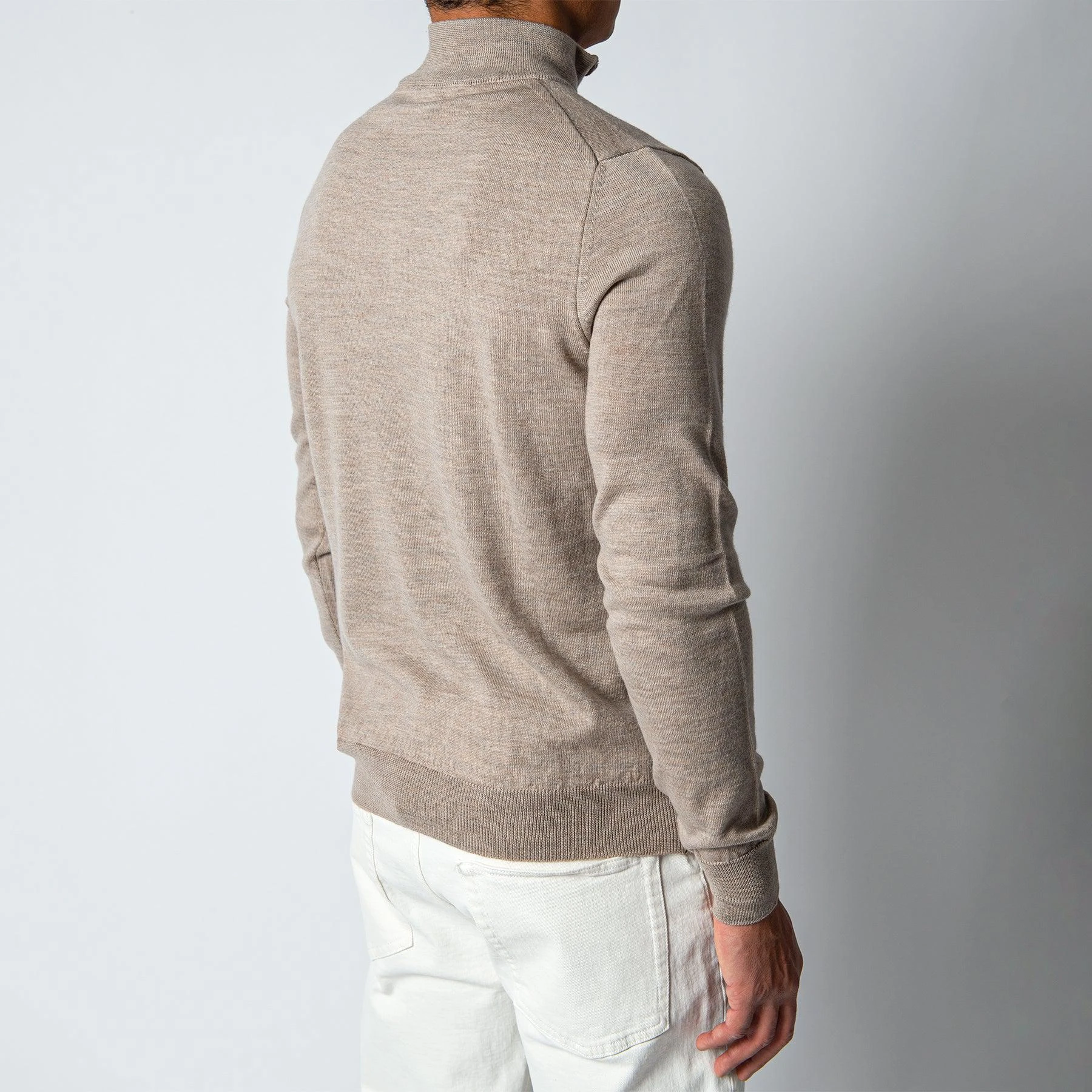 ADVERB MERINO 12 GG HALFZIP SWEATER BEIGE 6 ADVERB MERINO 12 GG HALFZIP SWEATER BEIGE - Bild 4