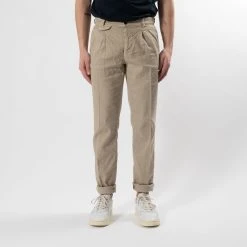 MASON'S AMALFI LINEN TROUSERS KHAKI