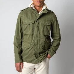 ASPESI COTTON GABARDINE MINIFIELD JACKET SALVIA