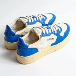 AUTRY LOW WOMAN LEATHER AND CANVAS SNEAKER WHITE/BLUE -jupiter shop AUTRYSKOR 4 a95e3e19 4401 4c8c ac8c c208956cae73