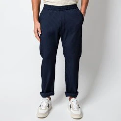 Barena BATIVOGA WOOL BLEND STRUCTURE TROUSER NAVY