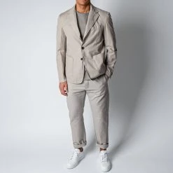 Barena PIERO COTTON LINEN JACKET LIGHT GREY -jupiter shop BARENAKAVAJ 1
