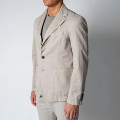 Barena PIERO COTTON LINEN JACKET LIGHT GREY -jupiter shop BARENAKAVAJ 3