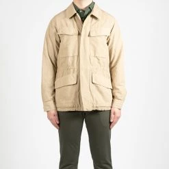 ASPESI BASTOGNE COTTON LINEN FIELD JACKET BEIGE