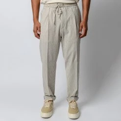 Briglia 1949 SEERSUCKER STRIPED WIMBLEDON TROUSERS OFFWHITE STRIPE
