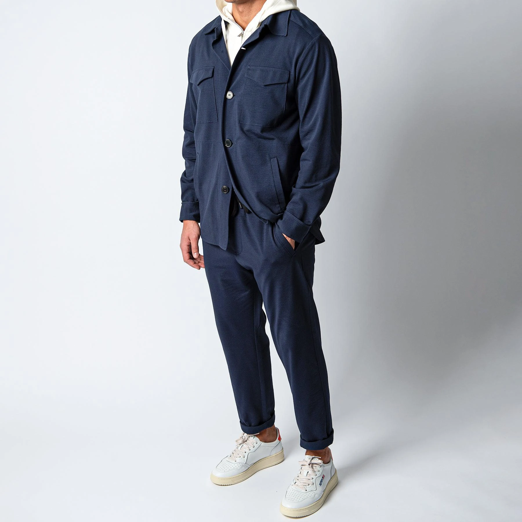 HARRIS WHARF LONDON SEERSUCKER COOLMAX TROUSER NAVY BLUE 9 HARRIS WHARF LONDON SEERSUCKER COOLMAX TROUSER NAVY BLUE - Bild 7