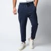 HARRIS WHARF LONDON SEERSUCKER COOLMAX TROUSER NAVY BLUE