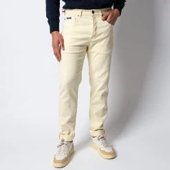 Lardini JIMMY DENIM DYED TROUSER YELLOW