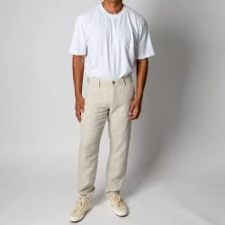 NN07 KARL LINEN TROUSERS OAT -jupiter shop BYXANN07 2 aa561555 d187 4b51 b68c 9431064d16cf