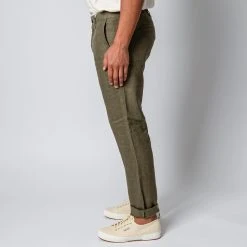 NN07 KARL LINEN TROUSERS KHAKI ARMY -jupiter shop BYXANN07 5 63304bd3 e417 4a9b 9d89 2345bf9bffc1