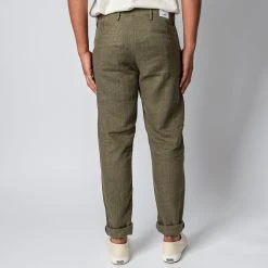 NN07 KARL LINEN TROUSERS KHAKI ARMY -jupiter shop BYXANN07 6 ebf12223 25f2 406f a8cb 00c7131638c7