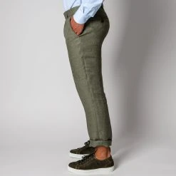 STUDIO 73 MARCEL PAT TROUSERS GREEN -jupiter shop BYXASTUDIO73 5