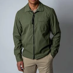 C.P. Company LONG SLEEVE HYBRID SHIRT BRONZE GREEN