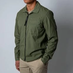 C.P. Company LONG SLEEVE HYBRID SHIRT BRONZE GREEN -jupiter shop C.P.COMPANYOVERSHIRT 3