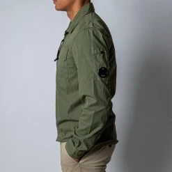 C.P. Company LONG SLEEVE HYBRID SHIRT BRONZE GREEN -jupiter shop C.P.COMPANYOVERSHIRT 4