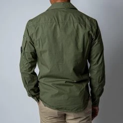 C.P. Company LONG SLEEVE HYBRID SHIRT BRONZE GREEN -jupiter shop C.P.COMPANYOVERSHIRT 5