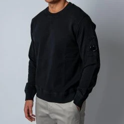 C.P. Company CREWNECK COTTON SWEATER BLACK -jupiter shop C.P.COMPANYTROJA 3