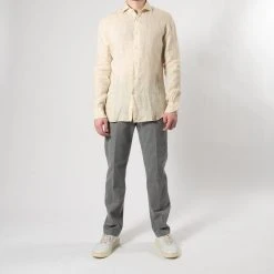 XACUS CASUAL LINEN SHIRT KHAKI -jupiter shop CASUAL LINEN SHIRT KHAKI SKJORTA XACUS Jupiter Kungsgatan Norrlandsgatan Stockholm 10
