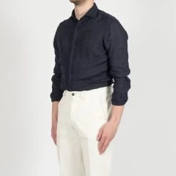 XACUS CASUAL LINEN SHIRT NAVY -jupiter shop CASUAL LINEN SHIRT NAVY SKJORTA XACUS Jupiter Kungsgatan Norrlandsgatan Stockholm 3