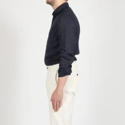 XACUS CASUAL LINEN SHIRT NAVY -jupiter shop CASUAL LINEN SHIRT NAVY SKJORTA XACUS Jupiter Kungsgatan Norrlandsgatan Stockholm 4