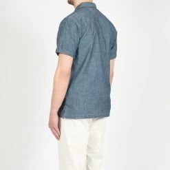 Universal Works CHAMBRAY SUMMER OVERSHIRT INDIGO -jupiter shop CHAMBRAY SUMMER OVERSHIRT INDIGO HYBRIDSKJORTA UNIVERSAL WORKS Jupiter Kungsgatan Norrlandsgatan Stockholm 6