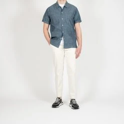 Universal Works CHAMBRAY SUMMER OVERSHIRT INDIGO -jupiter shop CHAMBRAY SUMMER OVERSHIRT INDIGO HYBRIDSKJORTA UNIVERSAL WORKS Jupiter Kungsgatan Norrlandsgatan Stockholm 8
