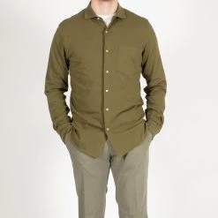 ASPESI COTTON JERSEY SHIRT ARMY