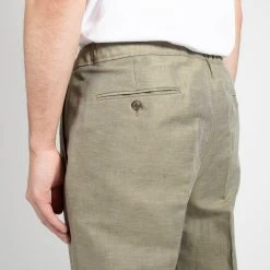 JUPITER X CAVALIERE COTTON LINEN DRAWSTRING TROUSER GREEN -jupiter shop COTTON LINEN DRAWSTRING TROUSER GREEN BYXA JUPITER X CAVALIERE Jupiter Kungsgatan Norrlandsgatan Stockholm 7