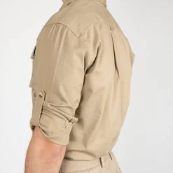 Lardini COTTON SAFARI SHIRT KHAKI -jupiter shop COTTON SAFARI SHIRT KHAKI SKJORTA LARDINI Jupiter Kungsgatan Norrlandsgatan Stockholm 6