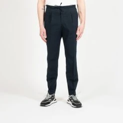 JUPITER X CAVALIERE COTTON SEERSUCKER TROUSER NAVY