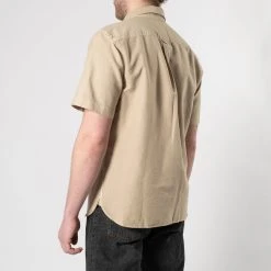 XACUS COTTON SHORT SLEEVE SHIRT KHAKI -jupiter shop COTTON SHORT SLEEVE SHIRT KHAKI SKJORTA XACUS Jupiter Kungsgatan Norrlandsgatan Stockholm 6