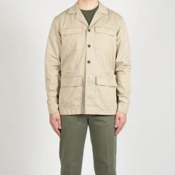Rossi COTTON TWILL OVERSHIRT BEIGE