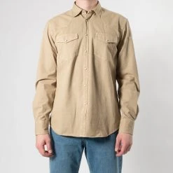 XACUS COWBOY COTTON TWILL SHIRT KHAKI