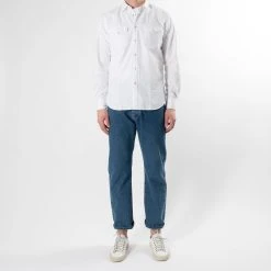 XACUS COWBOY COTTON TWILL SHIRT WHITE -jupiter shop COWBOY COTTON TWILL SHIRT WHITE SKJORTA XACUS Jupiter Kungsgatan Norrlandsgatan Stockholm 10