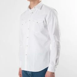 XACUS COWBOY COTTON TWILL SHIRT WHITE -jupiter shop COWBOY COTTON TWILL SHIRT WHITE SKJORTA XACUS Jupiter Kungsgatan Norrlandsgatan Stockholm 3