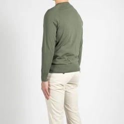 ASPESI CREPED COTTON CREWNECK SAGE GREEN -jupiter shop CREPED COTTON CREWNECK SAGE GREEN TROJA ASPESI Jupiter Kungsgatan Norrlandsgatan Stockholm 6