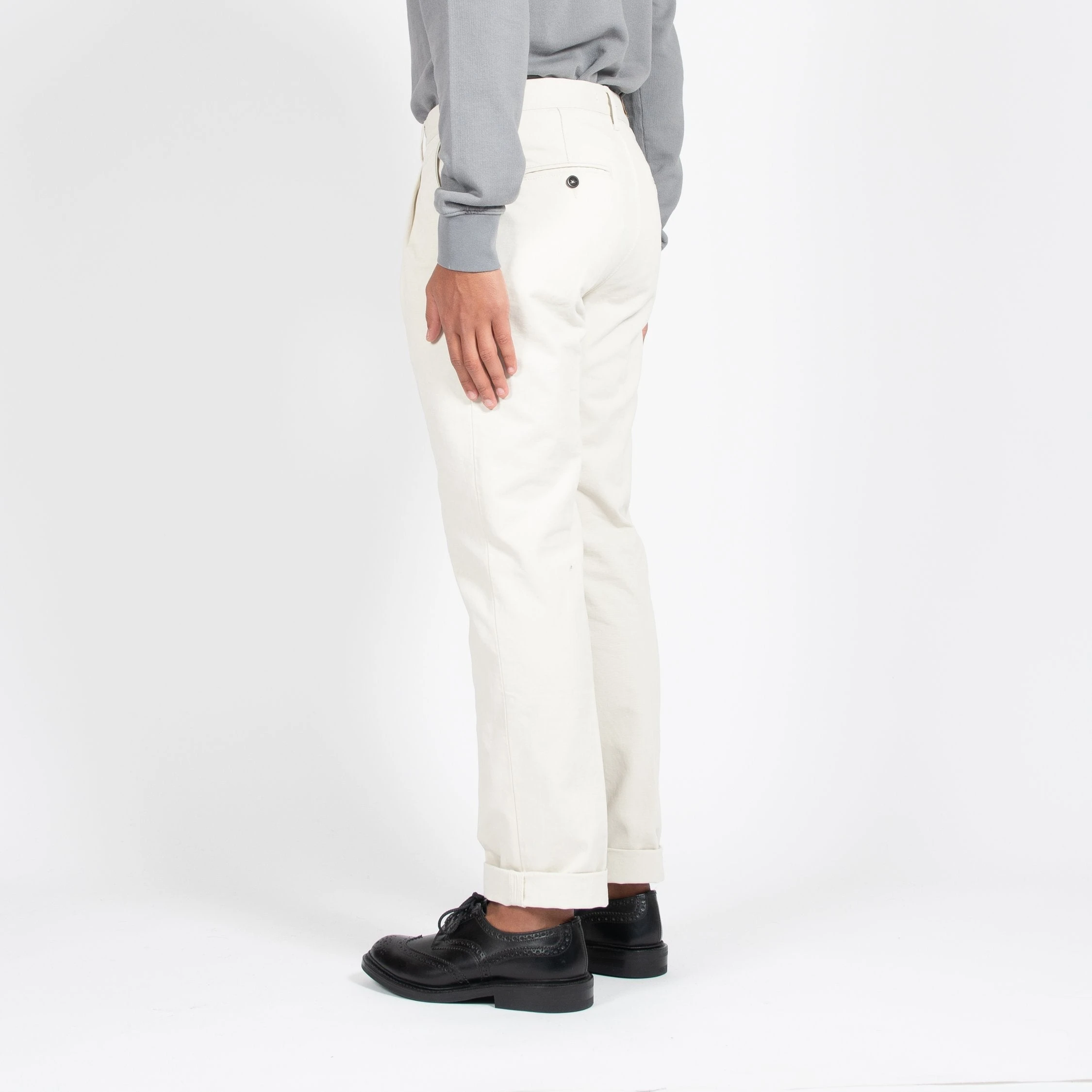 Tela Genova DAMASCO DOUBLE PLEAT TROUSER OFF WHITE 8 Tela Genova DAMASCO DOUBLE PLEAT TROUSER OFF WHITE - Bild 6