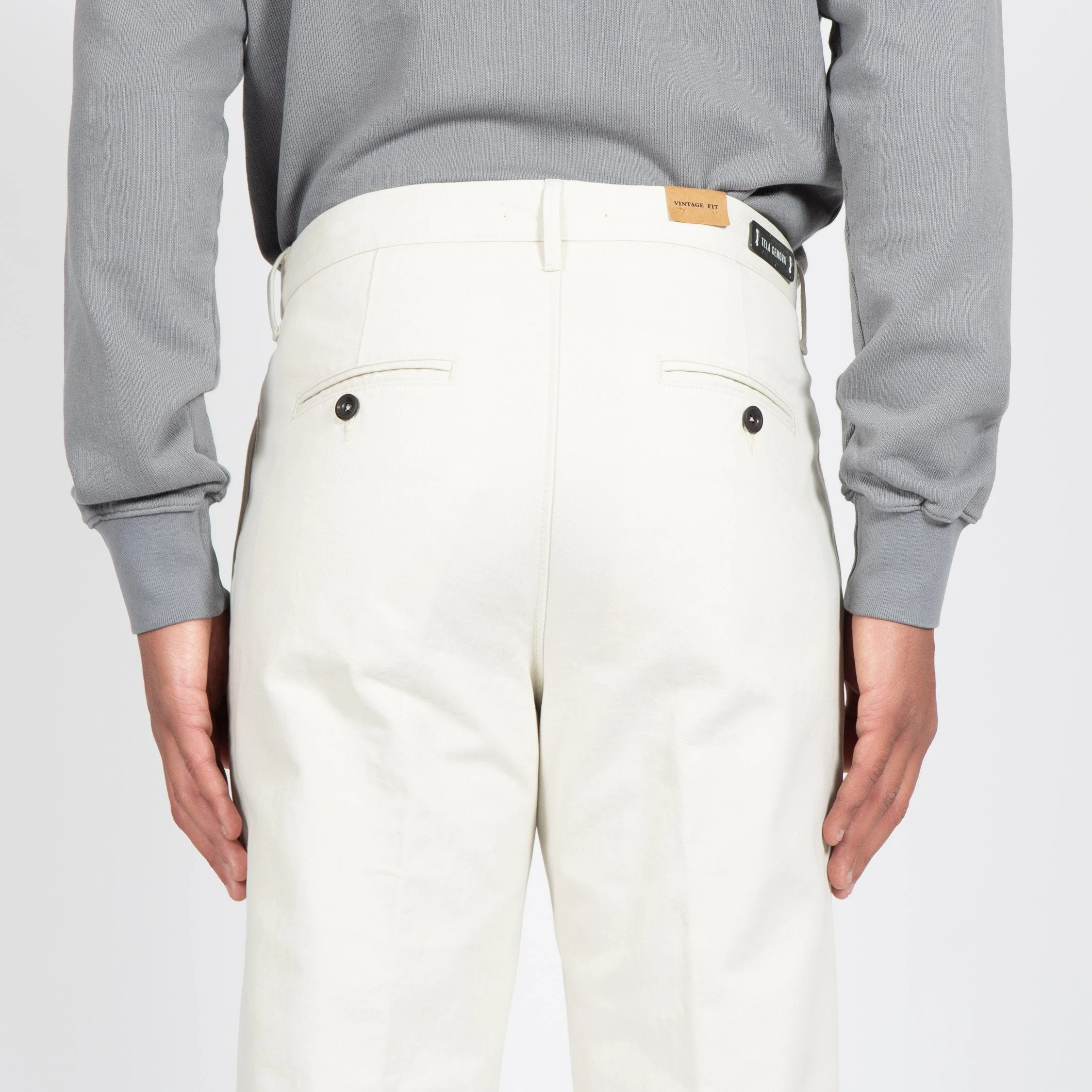 Tela Genova DAMASCO DOUBLE PLEAT TROUSER OFF WHITE 10 Tela Genova DAMASCO DOUBLE PLEAT TROUSER OFF WHITE - Bild 8