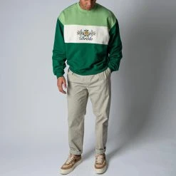 Drole De Monsieur LE SWEATSHIRT DRÔLE FLEURI FOREST GREEN -jupiter shop DROLETROJA 1