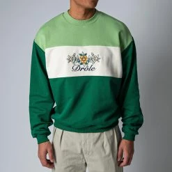 Drole De Monsieur LE SWEATSHIRT DRÔLE FLEURI FOREST GREEN