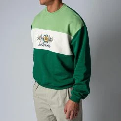 Drole De Monsieur LE SWEATSHIRT DRÔLE FLEURI FOREST GREEN -jupiter shop DROLETROJA 3