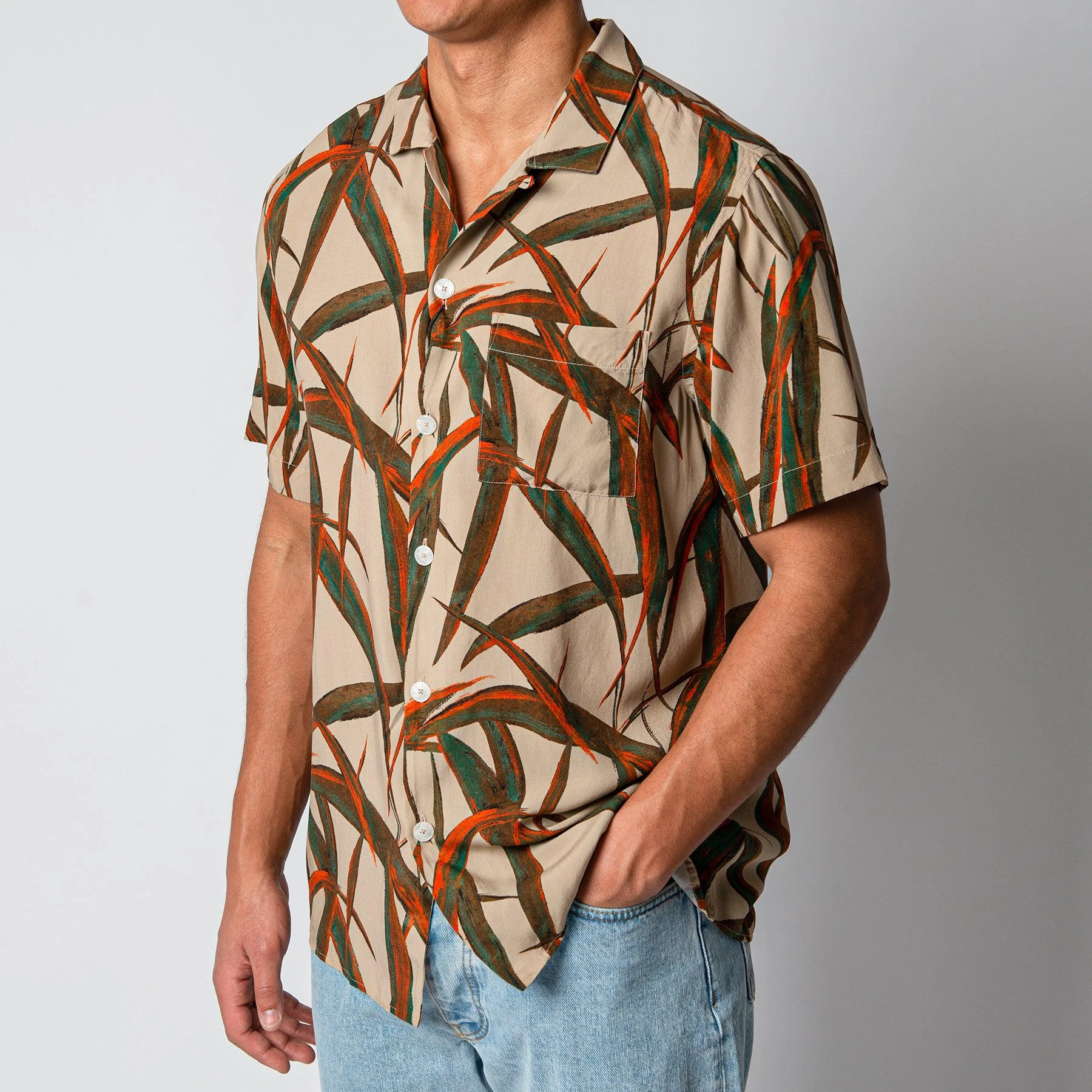 XACUS SHORT SLEEVE VINTAGE BOWLING SHIRT BEIGE 4 XACUS SHORT SLEEVE VINTAGE BOWLING SHIRT BEIGE - Bild 2