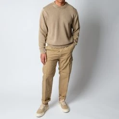 President's WASHED CREWNECK COTTON SWEATER SAND -jupiter shop DSC 2063