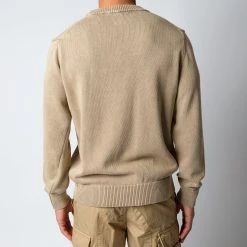 President's WASHED CREWNECK COTTON SWEATER SAND -jupiter shop DSC 2069
