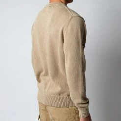 President's WASHED CREWNECK COTTON SWEATER SAND -jupiter shop DSC 2070